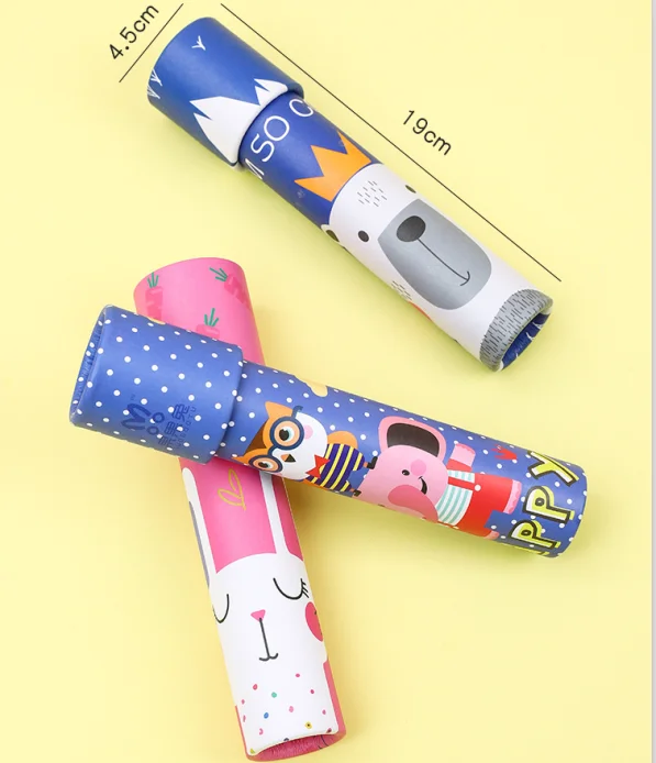 Образовательные игрушки на заказ рекламные товары Китай Оптовая Продажа калейдоскоп волшебный телескоп игрушечная бумага мини калейдоскоп печать