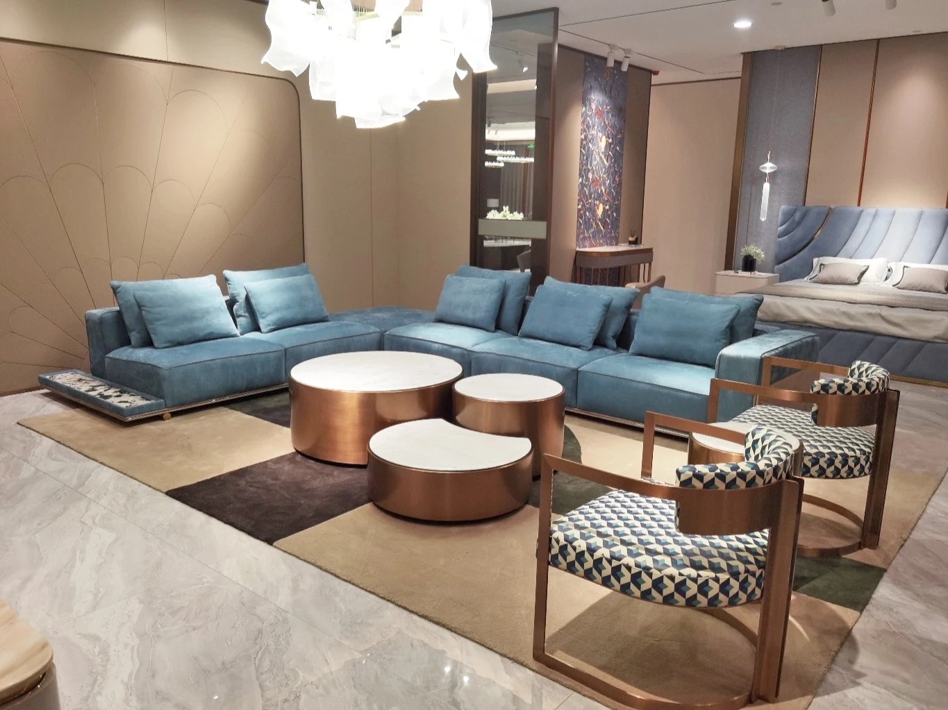 Esion Casa Luxury Sectional Sofa Leather Living Room Furniture Italian