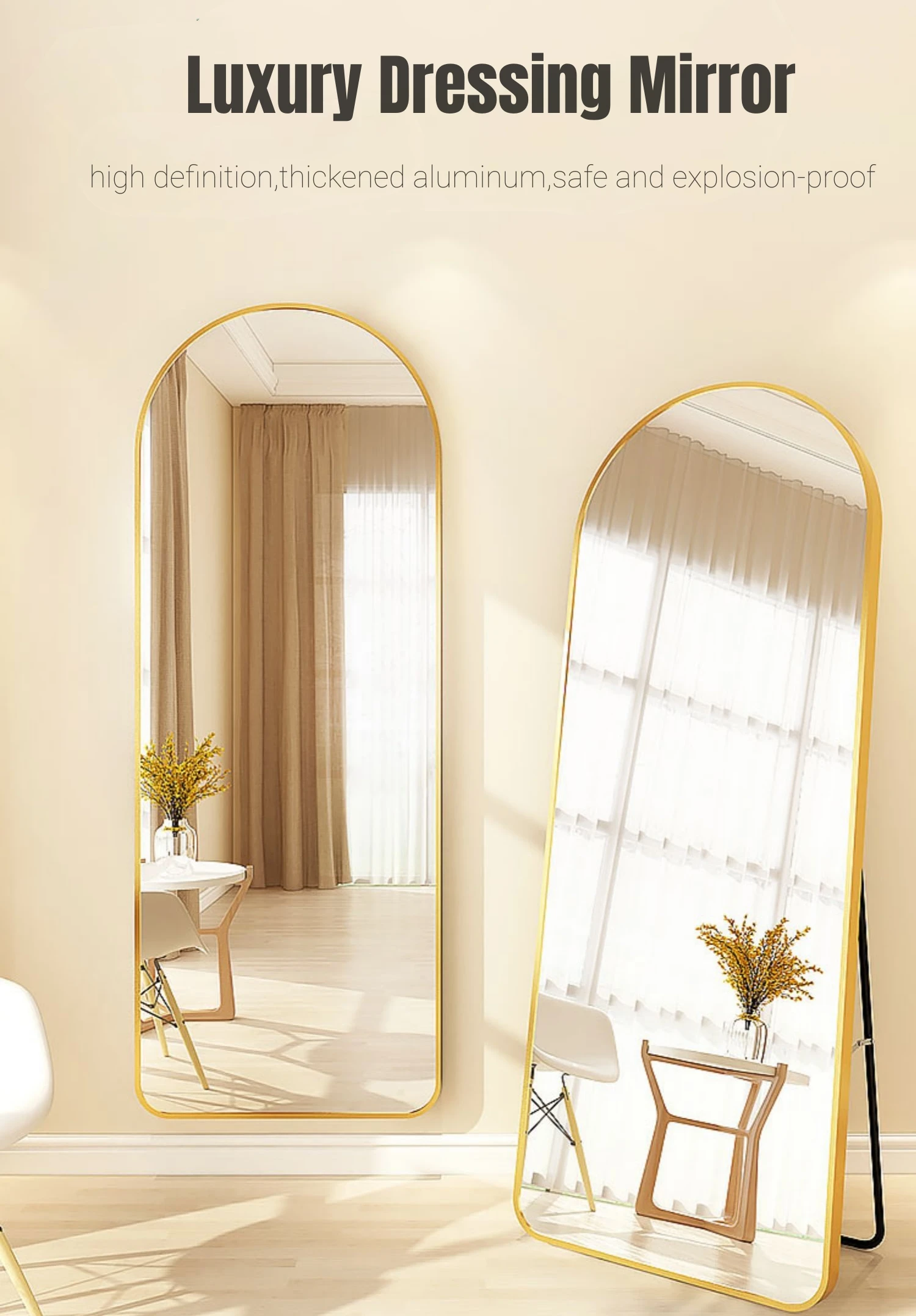product big long wall mount mirror large full body arch floor stand dressing mirrors for clothing store long mirror with stand-0