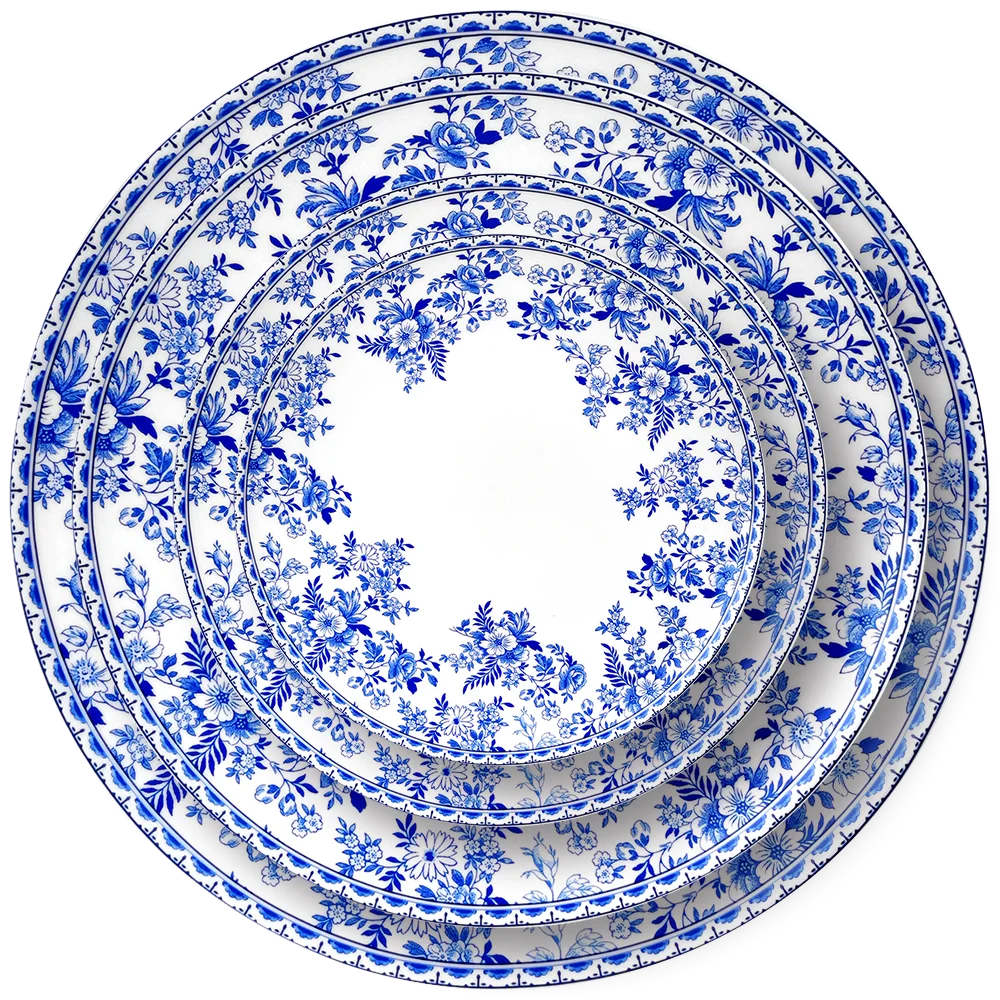 Factory Directly Round Asian Tableware Dinner Plates Vintage Ceramic