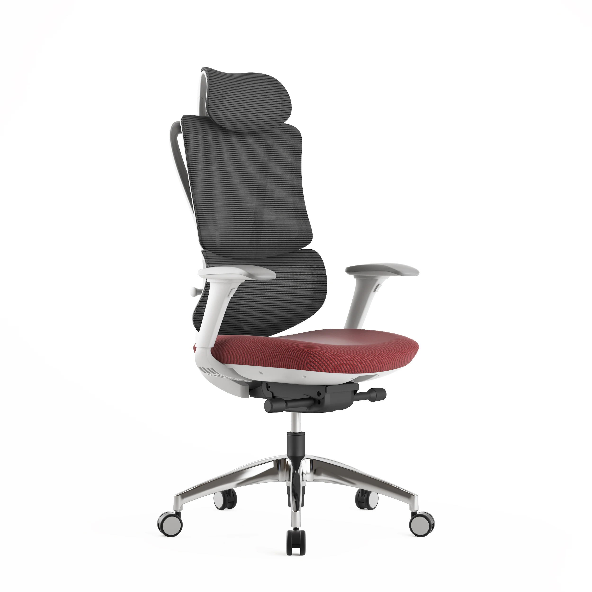 White High Back Functional Mesh Headrest Office Chair details