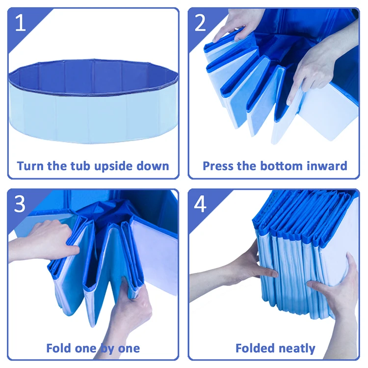 Foldable Dog Bath Swimming Pool Plastic Kiddie Pool Collapsible Bathing Tub