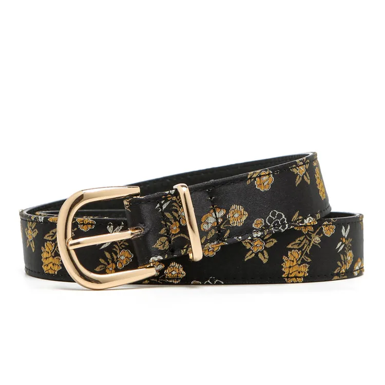 Luxury Women PU Leather Belts Retro Golden Pin Buckle Waist Belt