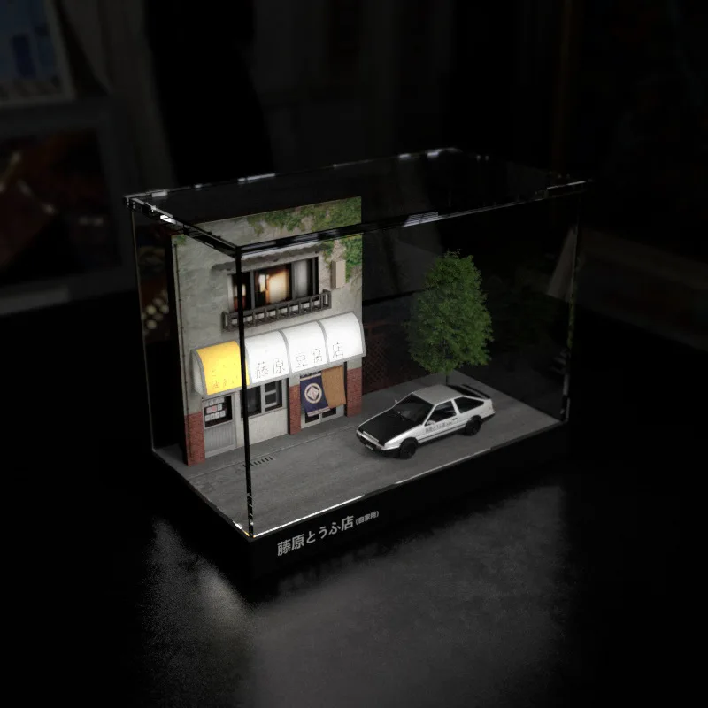 1/64 Scale Parking Lot Model Fujiwara Tofu Store Scene Garage Osong Board Simulation Modified Garage