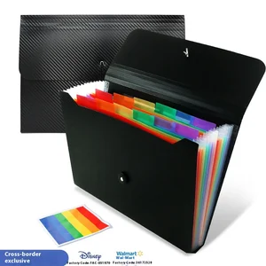 Recommended 13-Grid Rainbow Accordion Folder Colorful PP Office Information Holder Product for Filing