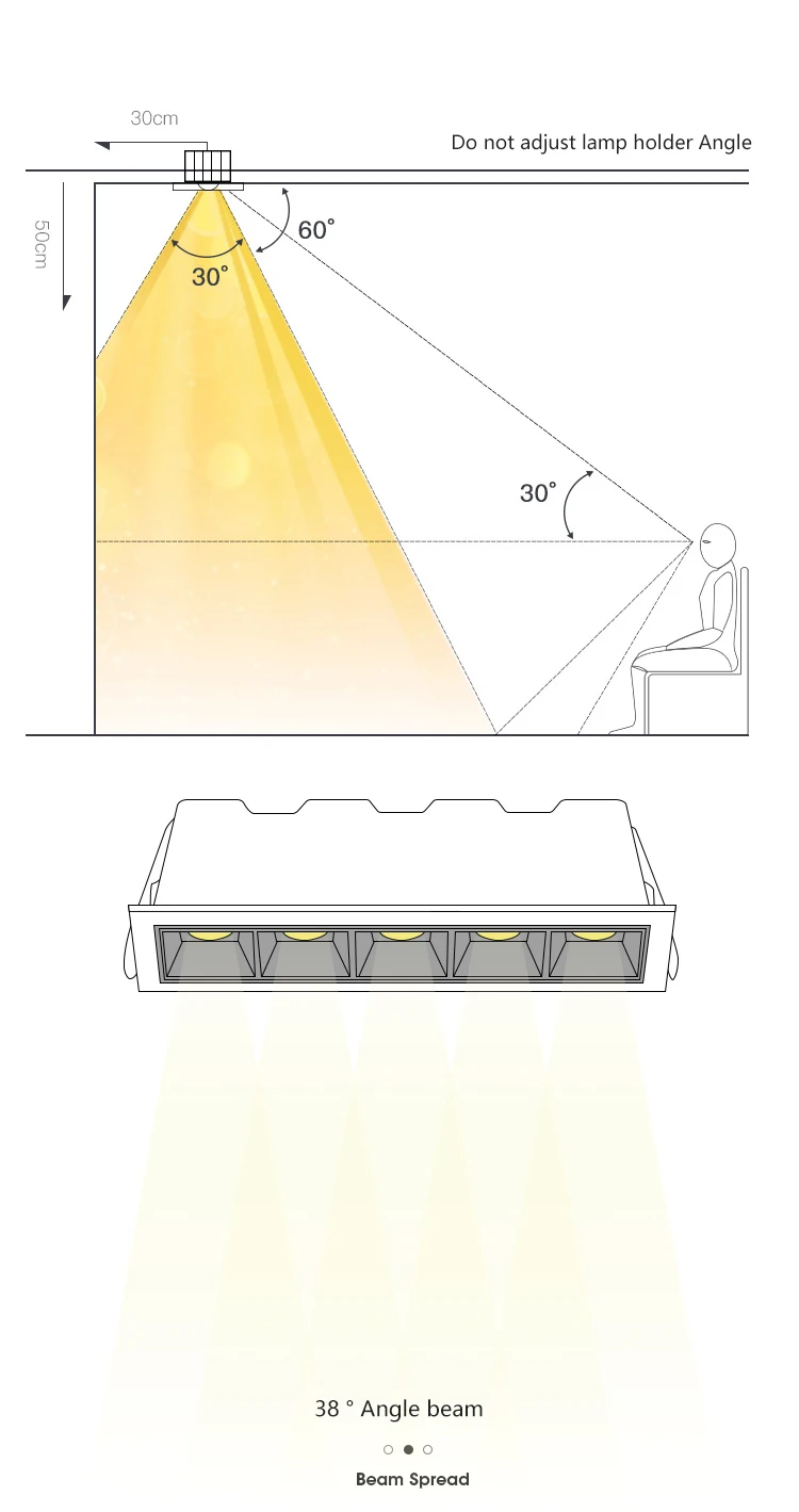 High Lumen Embedded Long Lifespan Aluminum SMD Office School Marker 4Watt LED Square Grille Lamp