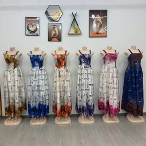 Wholesale New Women's High Waist Summer Casual Loose Breathable Printed Sleeveless Dress