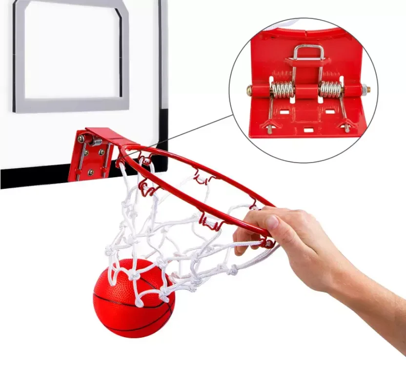 Portable Door Mini Basketball Hoop with Breakaway Spring Rim for Kids