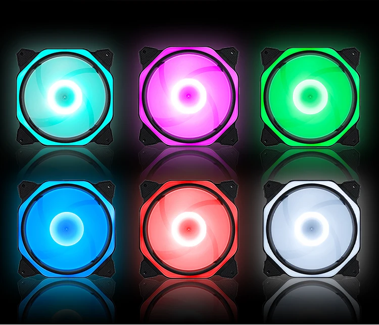 PC Fan Rainbow Ceiling 1200Rpm 120mm Cooling Rig Wentylator Chlodzacy Rgb Fan for Gaming Computer Cooling Rozpraszanie Ciepla