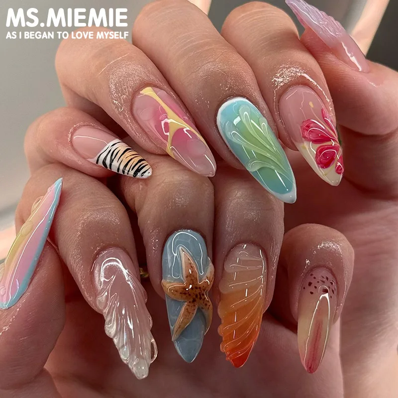 Ms.Miemie 24pcs Versatile Instagram Style 3D Blue Starfish Shell