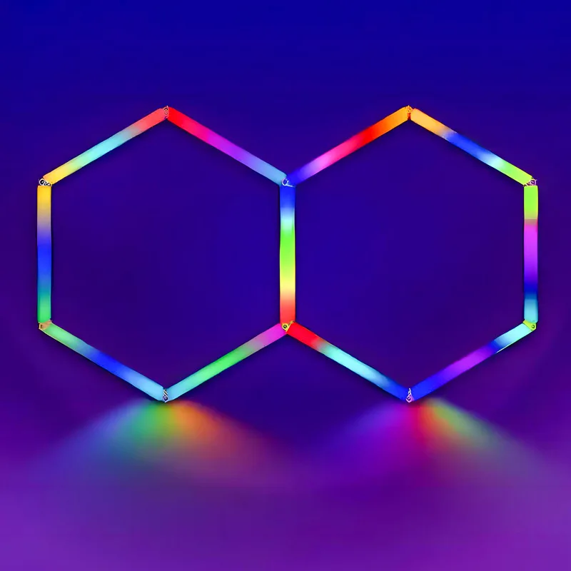 Hexagonal Lights for Ceiling RGB Hexagon Lights RGB LED Hexagon Garage Light