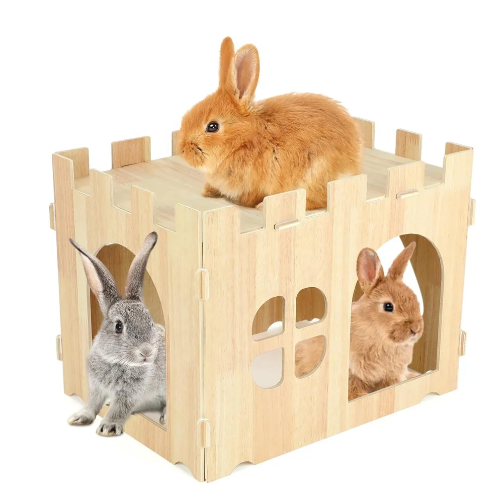 Wooden Rabbit House Sustainable Customizable Playhouse