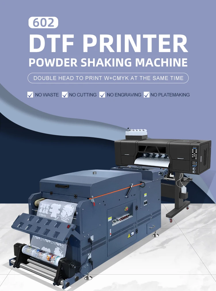 Asiaprint 60cm DTF Printer 2 or 4 I3200 Head With Powder Shaking Dryer ...