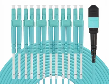 8/12-Core 40G/100G Multimode Fiber Jumper Premade Terminated 10G Branch Optic Cable for Data Centers OM3/OM4 Computer Cable