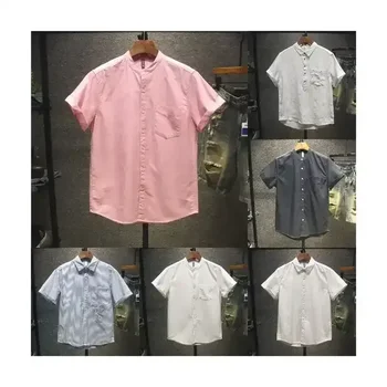 Mens Top Summer Short Sleeve Shirts Large Size Office Wear Mens Business Dress Shirts Multiple Colors Classic Formal Shirts