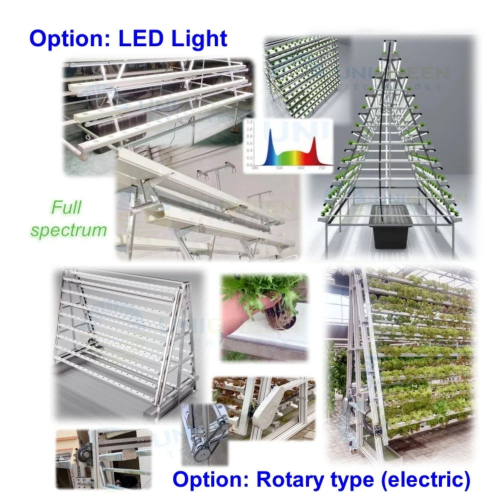 A Type Hydroponic System Vertical Hydroponics Setup PVC NFT Farming Multilayer Growing Rack for Greenhouse Strawberry Lettuces