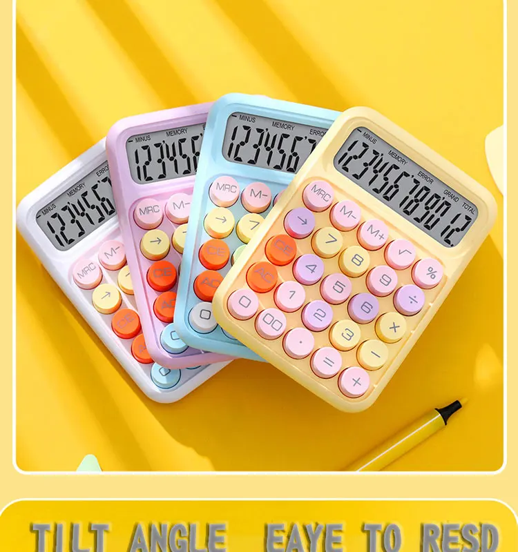 Simple Fresh Creative Kids Colorful Office Calculate Electronic Desktop Gift LCD Calculator Mechanical Key