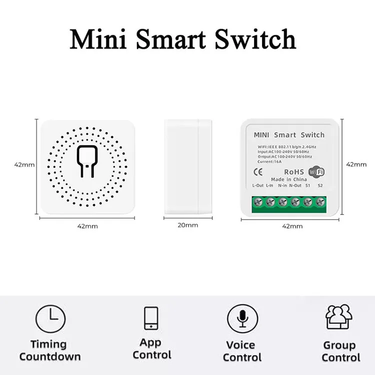 16a Mini Wifi Smart Touch Switch Wireless Remote Control Light Switch