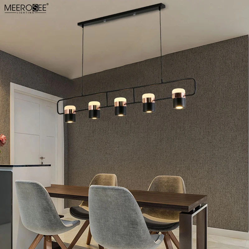 Meerosee Modern Black Hanging Pendant Lights Indoor Home Kitchen Bar Light with Metal Shade MD86775