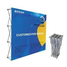 Custom Pop up display straight tension fabric pop up media wall backdrop trade show exhibition Banner Stands for business