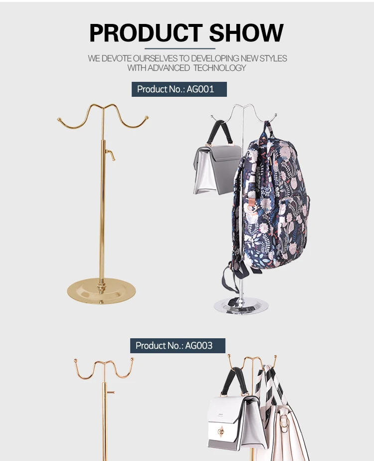 Retail Bags Store Design Fixture Metal Women Purse Handbag Hand Bag