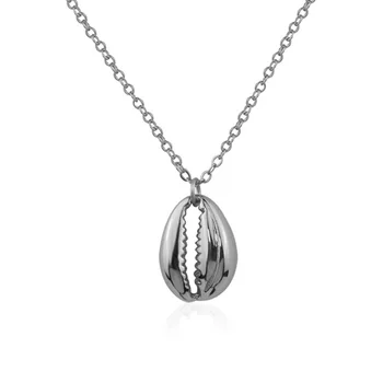 Fashion Jewelry Hot Selling Stainless Steel Travel Sea Jewellery Conch Cowrie Shell Pendant Necklace