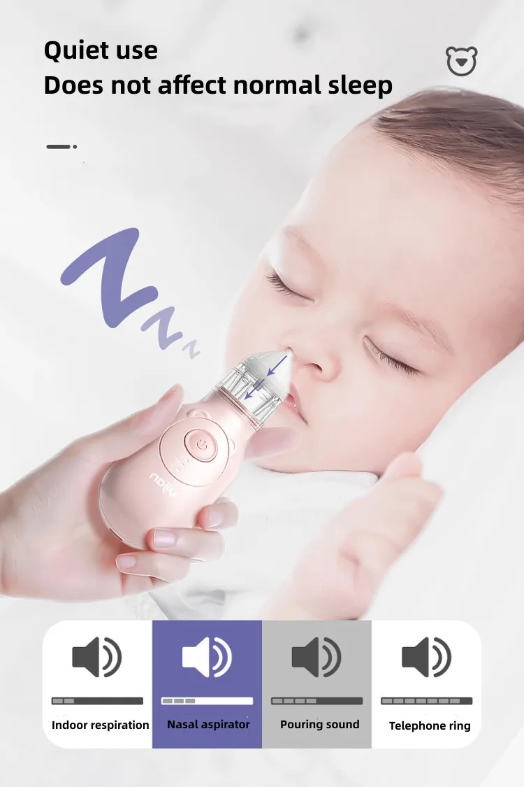 Baby Nasal Aspirator Suction Device Electric Nose Cleaner For Infant ...