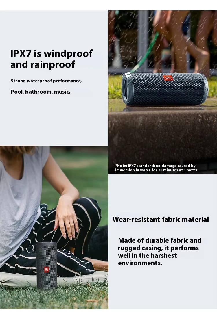 J B L FLIP ESSENTIAL 2 Second Generation Bluetooth Speaker Outdoor Portable Speaker IPX-7 Waterproof Design
