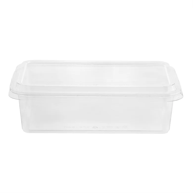 Factory Direct Large-Capacity 52 oz Recyclable Disposable Rectangular Transparent Food Storage Container With Clear Base
