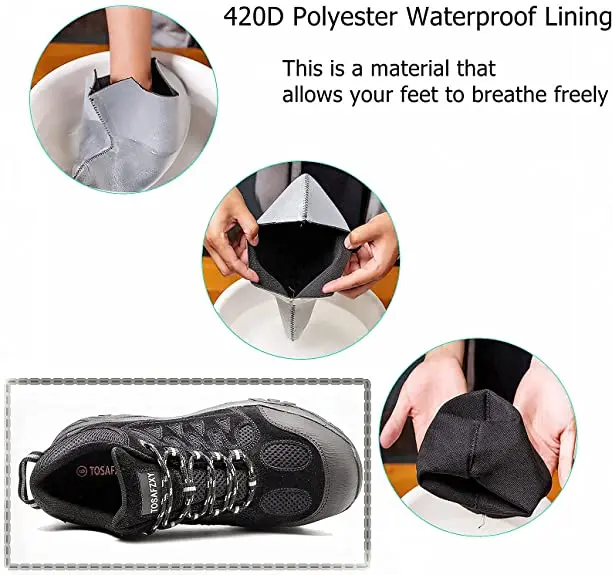 Высококачественная металлическая дышащая мужская обувь с водонепроницаемым проколотым устойчивым к ударам композитным носком