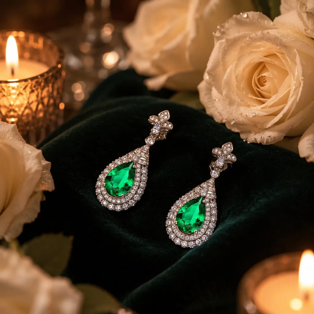 Teardrop-Shaped Crystal Rhinestone Drop Earrings 925 Sterling Silver Luxury Dangle Earrings for Women Wedding Party Gift Jewelry