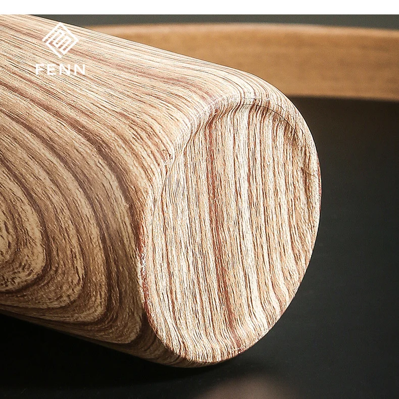 FENN Simple Wood Grain Aromatherapy Empty Ceramic Marble Candle Jar Fragrance Round Colorful Marble Candle Vessel Jar Wedding