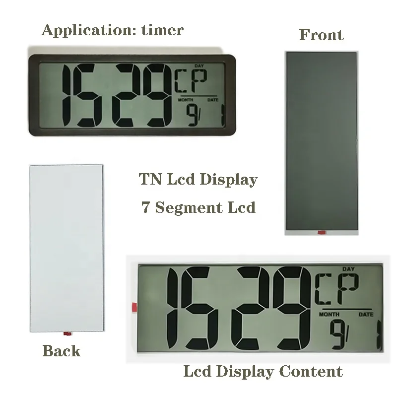 Customized Size Black Characters TN Positive no Backlight 7 Segment LCD ...