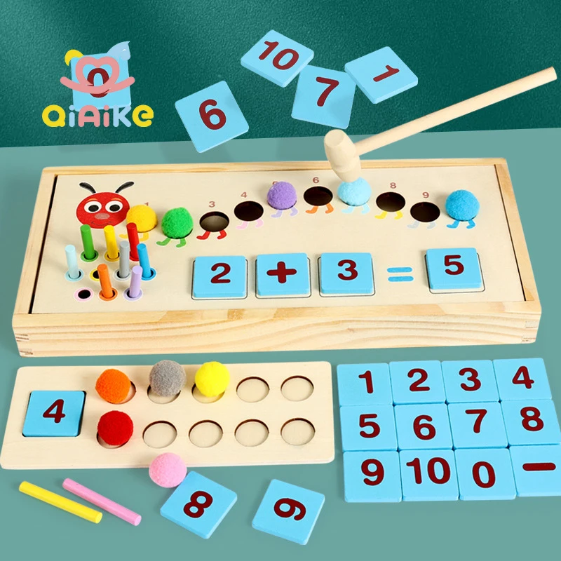 Новинка — деревянная обучающая коробка «Гусеница» с цифрами и подбором цветов, игровая развивающая игрушка для детского сада, математическая игрушка для детей