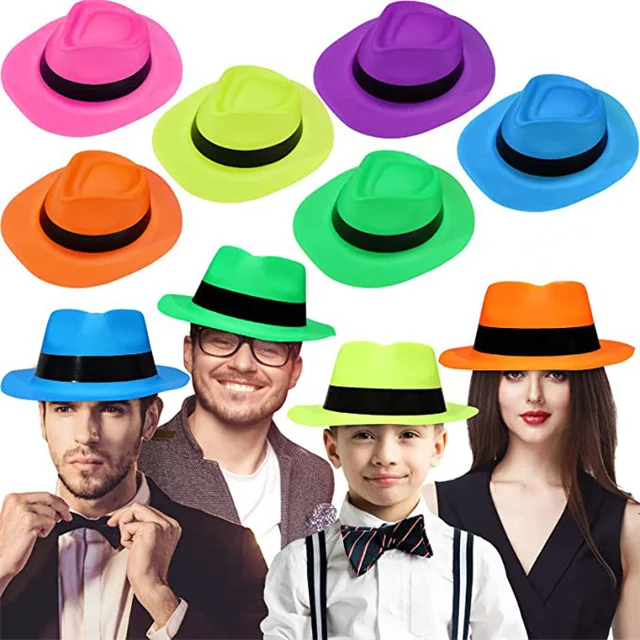 Wholesale Neon Gangster Hats Perfect for Party Events