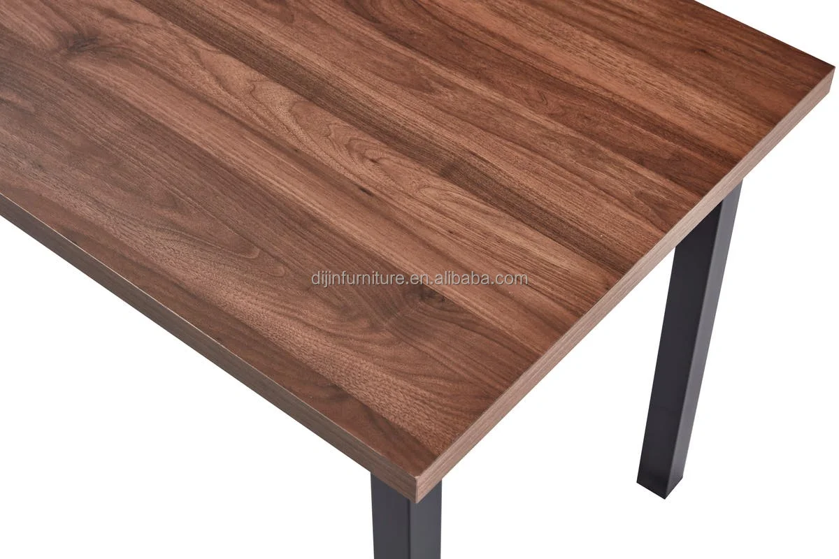 Factory Direct Wholesale Industrial Dining Tables With Wood and Metal Black Base Furniture Dining Room Sets for Dining Room Use