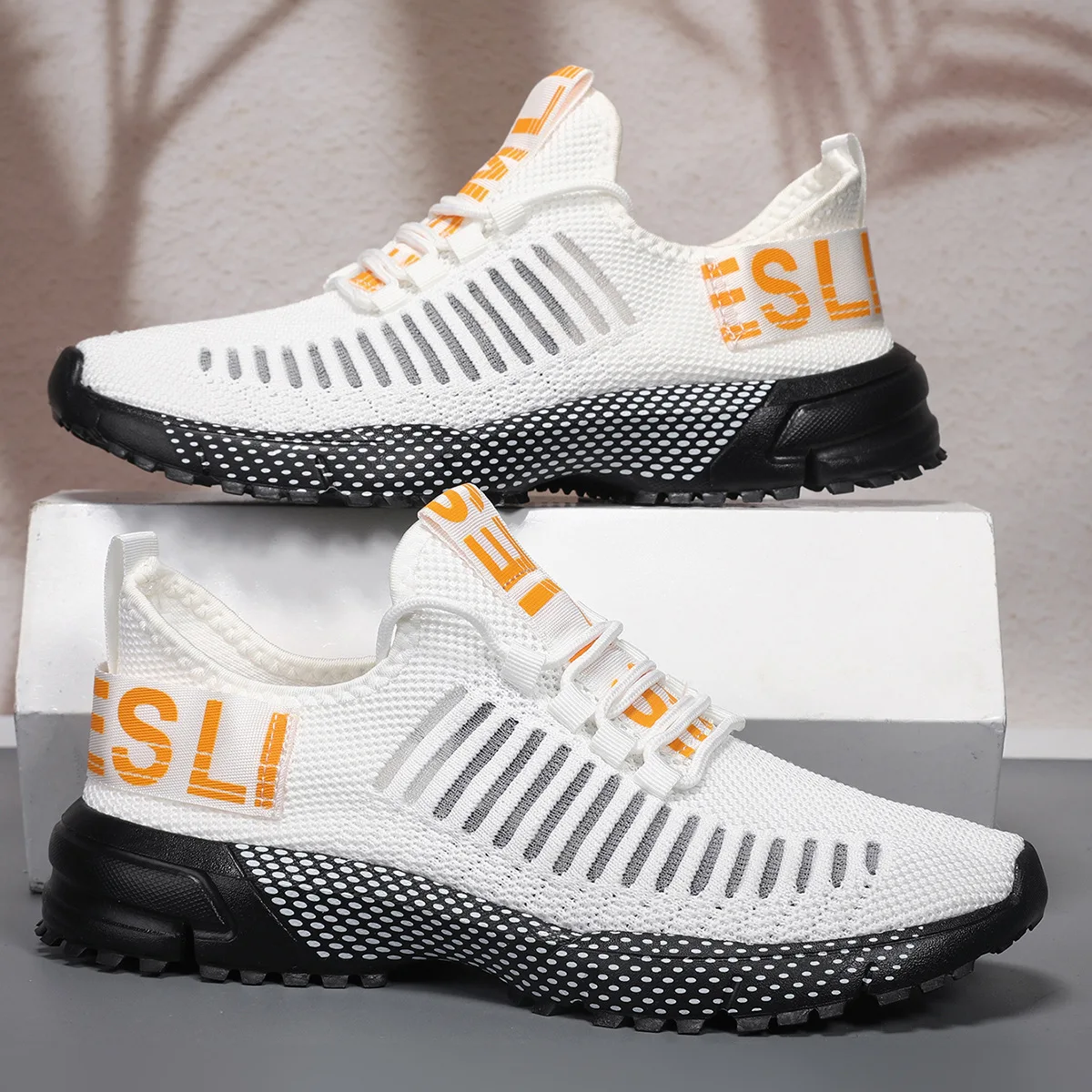 Men's Sports Running Shoes Lace-Up Slip-On Shock Resistant Breathable Mesh Upper Lightweight Comfort Soft Spring Autumn/Winter