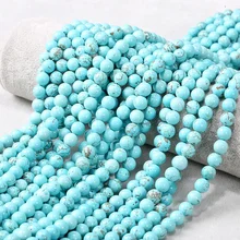 Real Natural Turquoise Stone Loose Beads for Necklace Jewelry DIY Making Design
