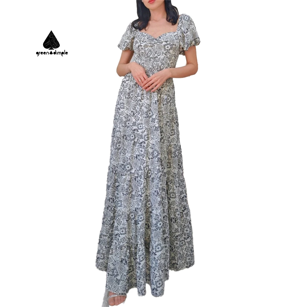For Green Dimple Linen Maxi Dress for Women Elegant Polynesian Casual  Modest Evening Style Latest Summer Natural Tropical Island