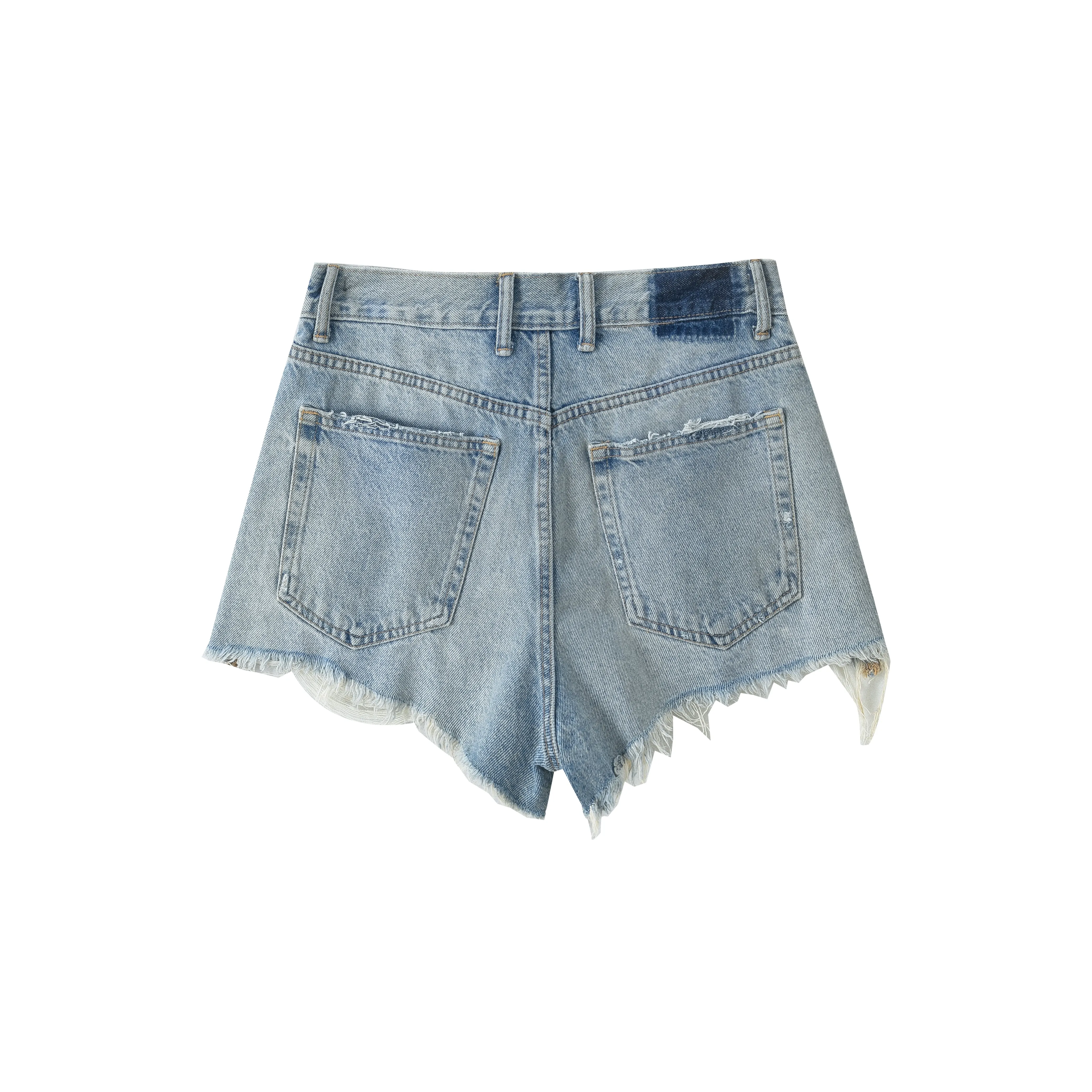 Clothing Manufacturers Ripped Hole Button Ladies Custom Denim Pants Denim Shorts Women's Shorts Women Jeans