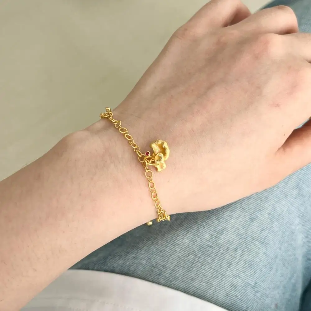 KAKODIY gold-plated personalized luxury custom 925 sterling silver women's flower pendant bracelet detail 2