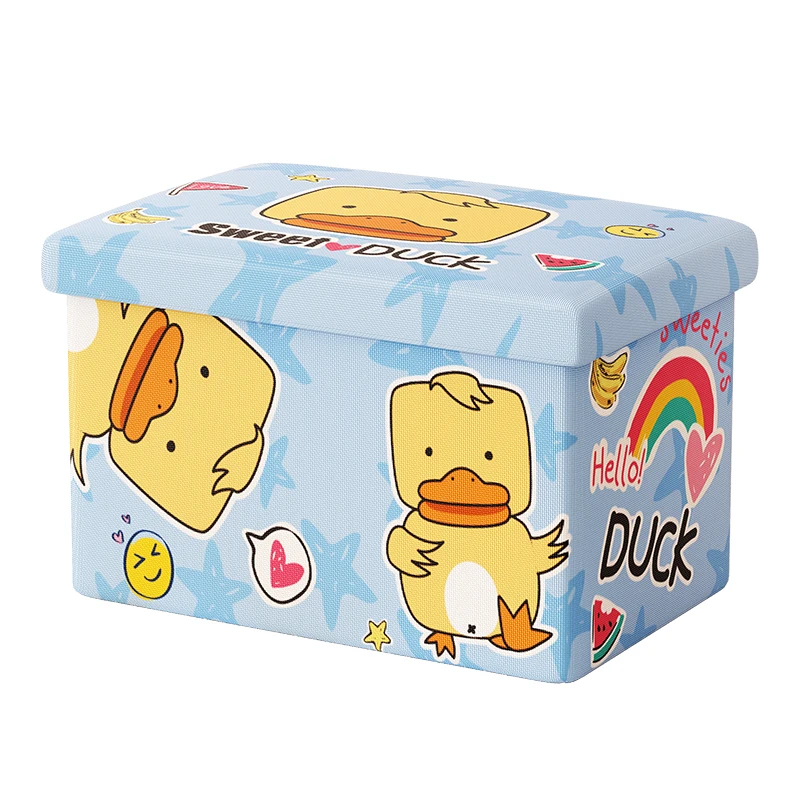RTS Cute Duck Pattern  Living Room Furniture Storage Ottoman Fabric Sofa Bench