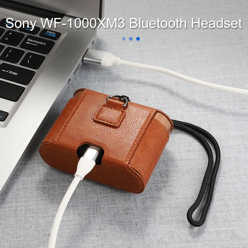 Magnetic Closure Earphone Wireless Charging Pouch case for sony Wf