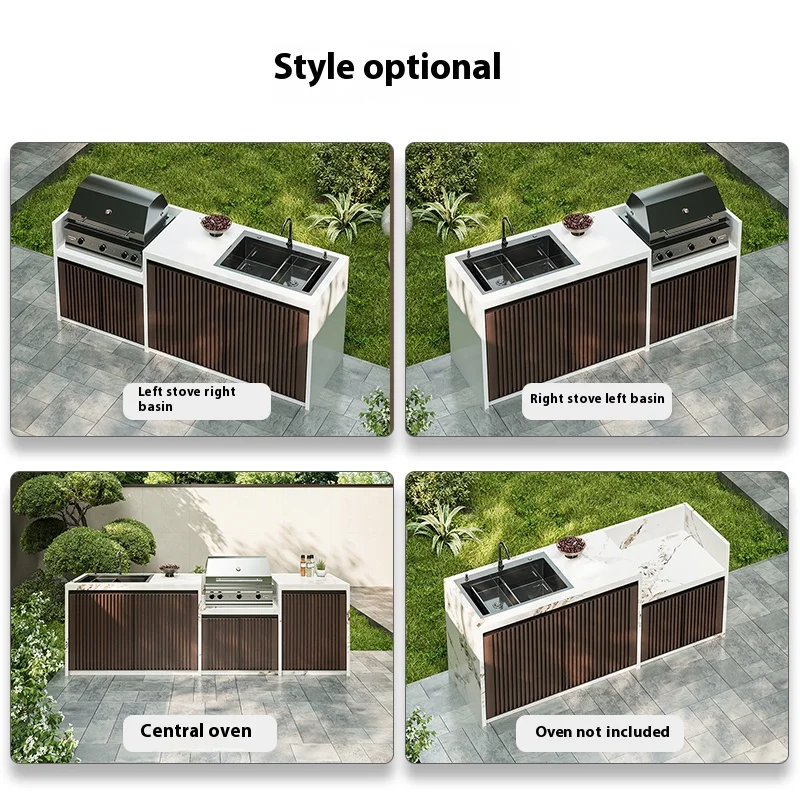 product outdoor all aluminum alloy rock plate washbasin and sink integrated cabinet outdoor waterproof  courtyard storage cabinet-9