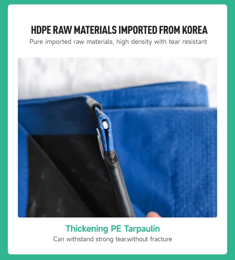 Blue Tarp Waterproof Pe Tarpaulin 12x14 Feet Medium Heavy Duty All