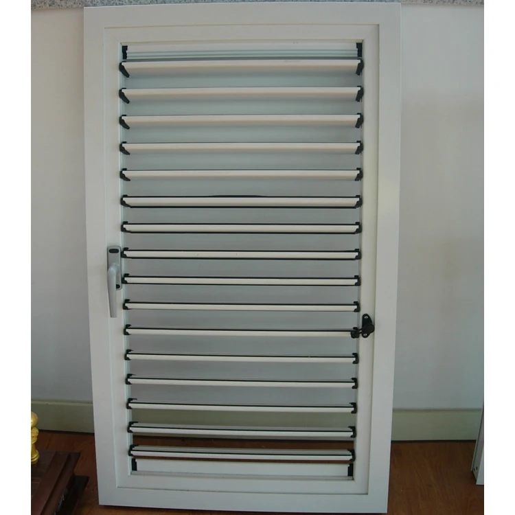 Modern European Aluminium Frame Adjustable Shutter windows Residential House High Security Louver Window
