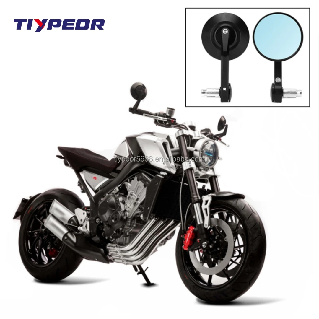 product tiypeor high quality universal micro bar end aluminium mirror cnc motorcycle handlebar end mirror-2
