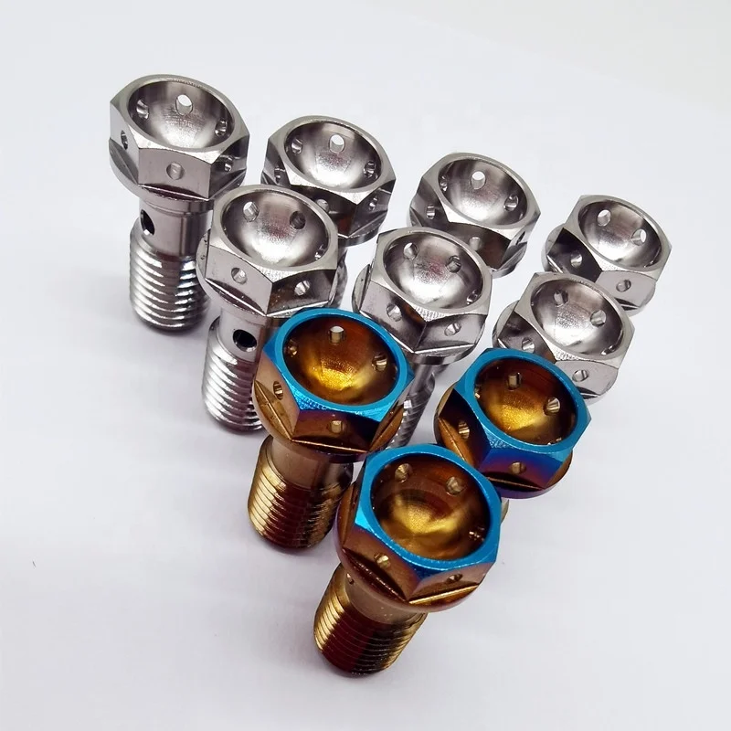 High Strength Customized Titanium GR5 M8 M10 Titanium Banjo Bolt