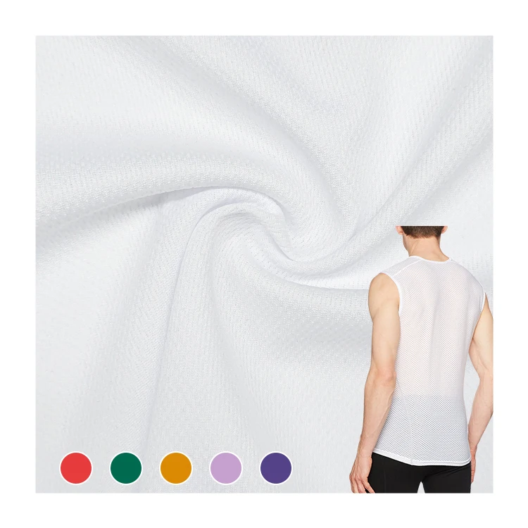 Factory Wholesale Soft Bird Eye Eyelet Fabric, Solid 100% Polyester Material Eyelet Fabric for Yoga Wear/