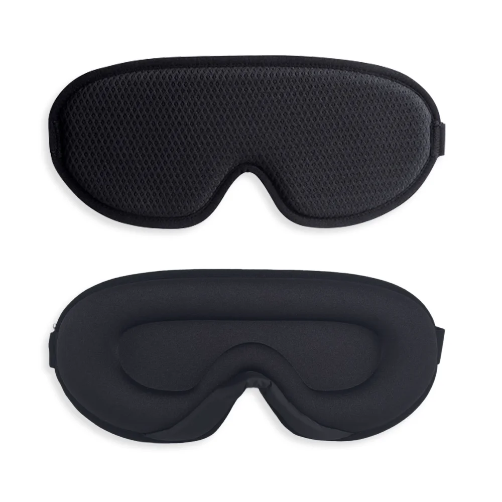 3D Memory Foam Sleeping Mask Blackout Hot Sale Ice Silk Travel Eye Mask with Logo Blindfold  Light Weighted Sleep Eyeshade